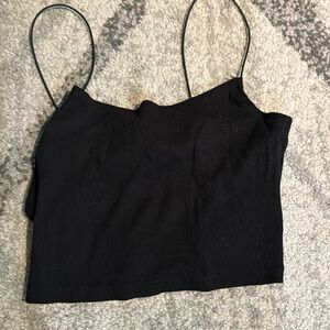 Black cropped tank top